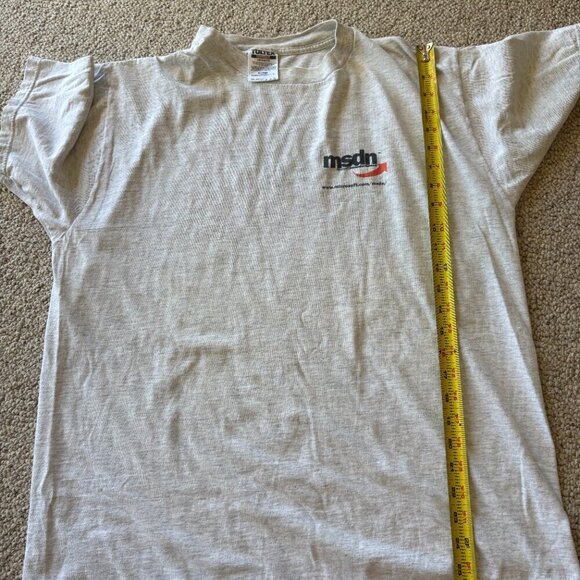 Vintage MSDN T-Shirt | XL | Tultex | Single Stitch | Heather Gray | 90s Tech Tee - Picture 7 of 7